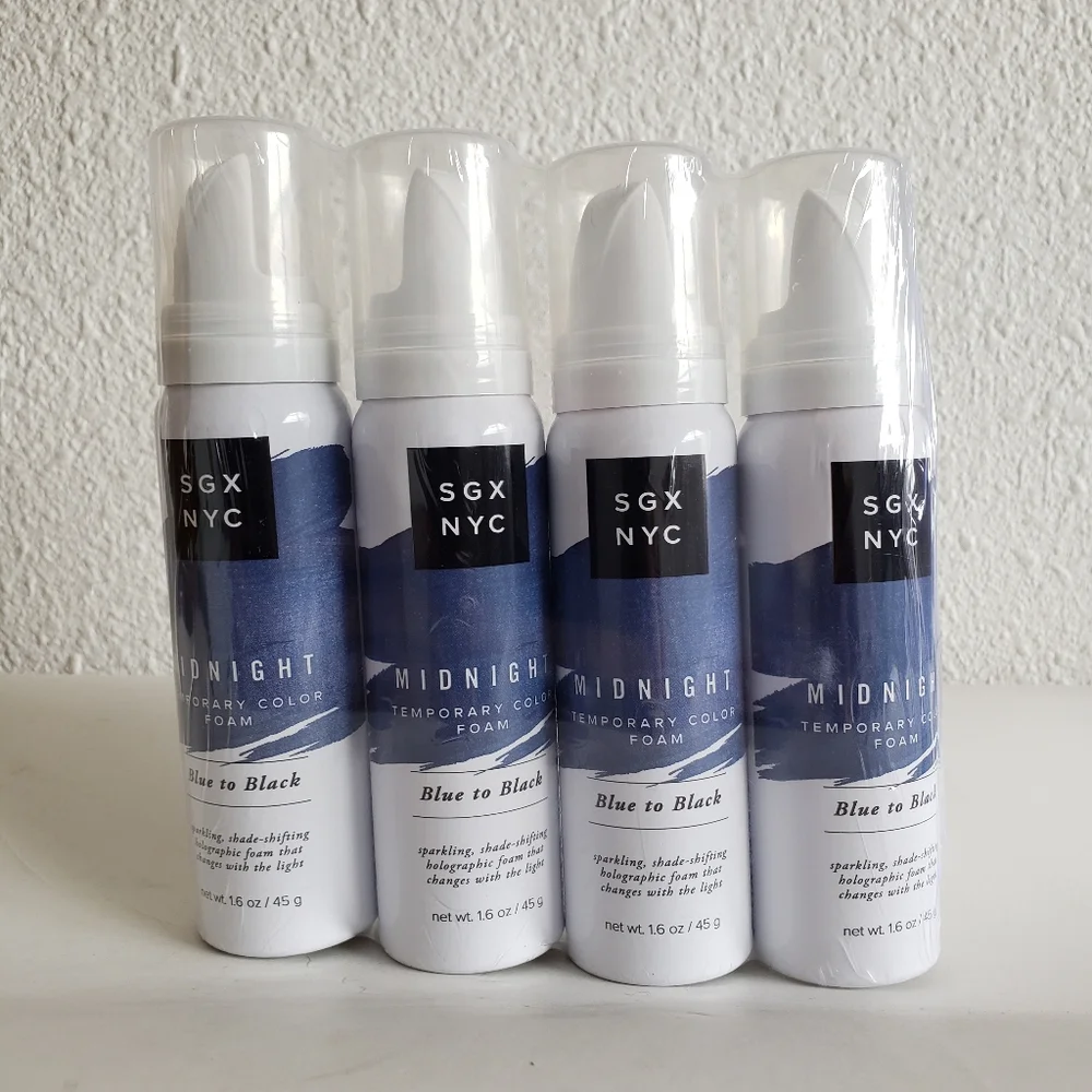 4 SGX NYC Midnight Temporary Hair Color Foam Blue To Black